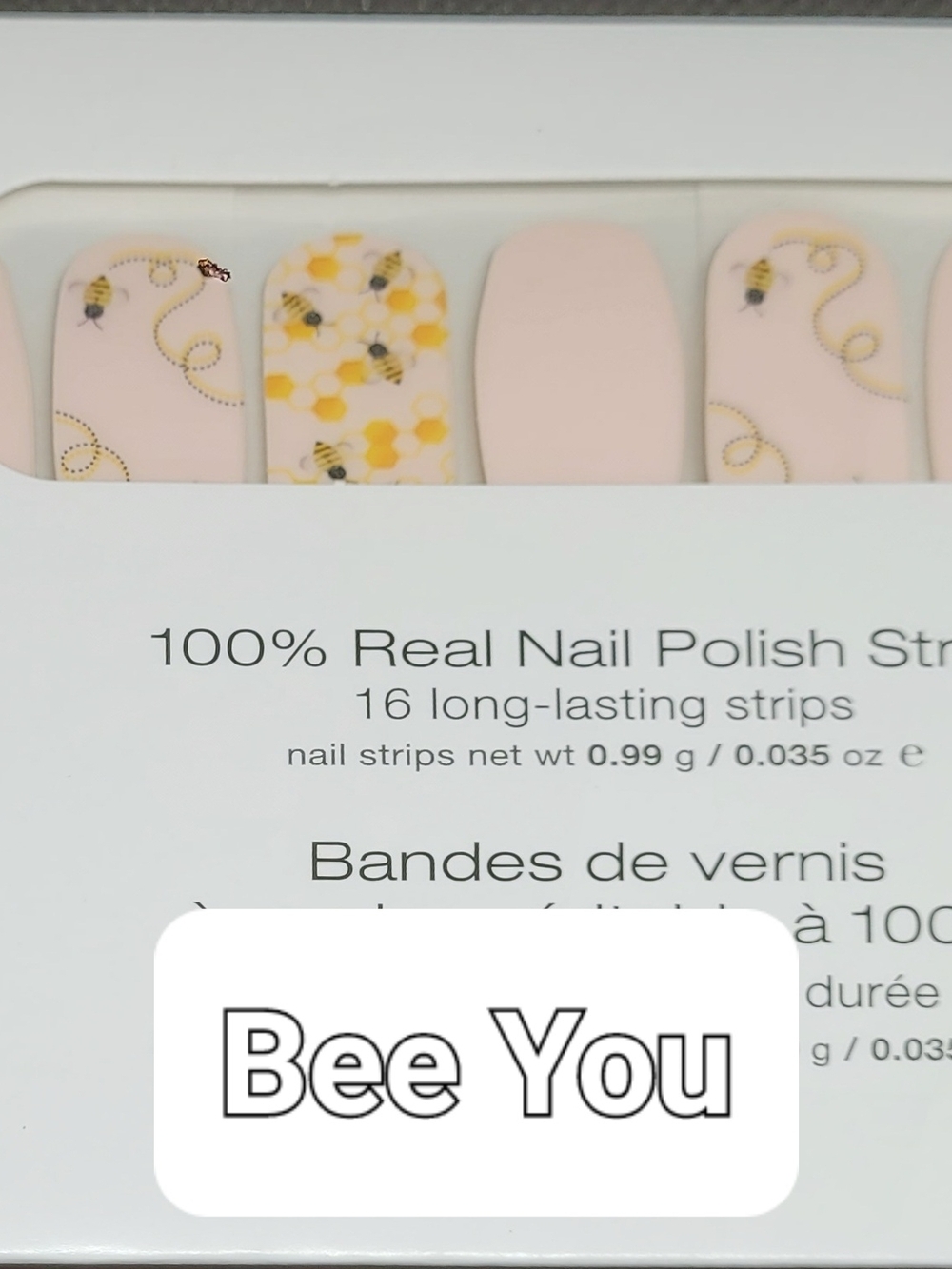 Color Street Pink and Yellow Bee Honeycomb Nail Strips